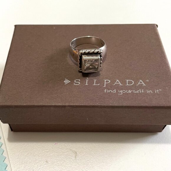 Silpada Sterling Silver Cubic Zirconia Ring Size 6-Stunning! - Picture 1 of 7
